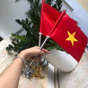 Cờ gắn xe ô tô VIỆT NAM để bàn làm việc dạng cốc hút chân không.