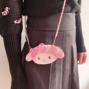 Adorable Mini Butterfly Knot Crossbody Bag for Children New Arrival Duliu Bead Embroidery Pink Cute Shoulder Bag Korean Style
