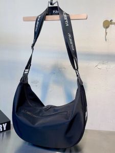 Trendy Large Capacity Nylon Letter Print Crossbody Bag Womens Simple Casual Single Shoulder Bag Waterproof City Chic