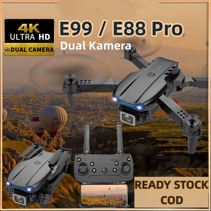 RC Drone E99 K3 Pro 4K Dual Kamera Avoid Obstacles WIFI FPV Fotografi ...