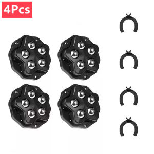 4Pcs Furniture Casters Wheels 5 Beads Heavy Duty Universal Wheel 360° Rotation Stainless Steel Strong Self Adhesive Casters Whee