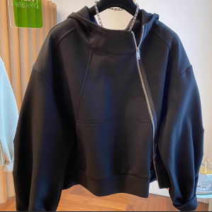 Loose Fit Hoodie Jacket Mens Thickened Fleece Zipper Closure Stand Collar Cardigan Outerwear Casual Youth Trend Autumn Wear