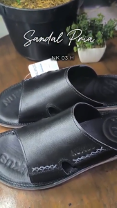 Nukus Sandal Selop Pria Dewasa Kulit Sapi Hitam - NK 03