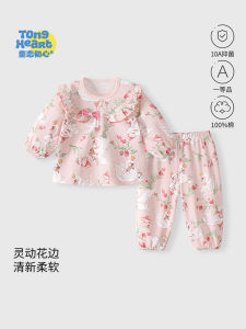Spring Autumn Pure Cotton Baby Girl Outfit Long Sleeve Casual Style Two Piece Set Comfortable Breathable Childrens Clothing