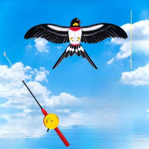 Dynamic Mini Butterfly Cartoon Kite Handheld Easy to Fly Light Breeze Childrens Fishing Rod Kites New 2024 Model Small Size