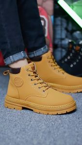 Martin Boots For Men High Cut Casual Sports Boot Korean Fashion Mens Ankle Boots Waterproof Outdoor Hiking Boots