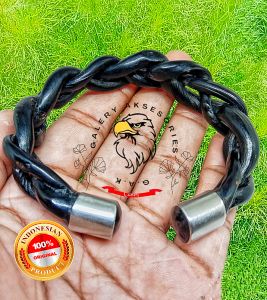 gelang akar Bahar hitam asli tipe C model kepang