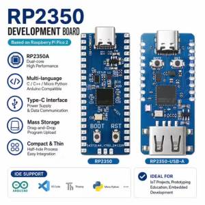 RP2350/RP2350-USB-A Development Board Microcontroller Processor Base on the Raspberry Pi Pico 2 Development Board Type-C Port