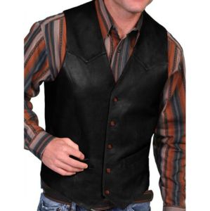 Zhuiyi Vest V Neck Single-breasted Western Sleeveless Men Waistcoat for Horseback Riding