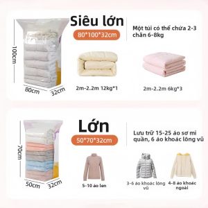 Túi Đựng Hút Chân Không cho Quần Áo và Chăn Không Cần Bơm Hơi