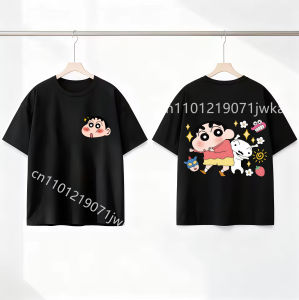 52TOYS | Crayons Shin-chan Children Front Back Print T Shirt Kawaii Boy Girl Short Sleeve Tee Shirt Summer Kids Clothes Anime Colour Tops