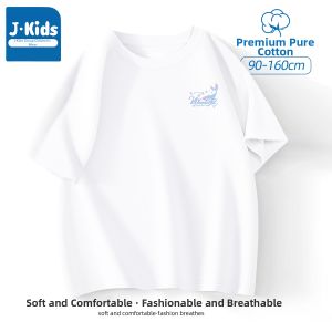 JKIDS | Cotton T-shirt and Lyocell Denim Pants Girls Summer Set