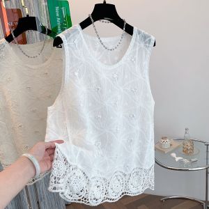 AIYITI | Summer Thin Lace Floral Sleeveless Outerwear for Plus Size Women