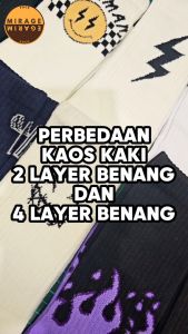 Kaos Kaki Oldschool Motif Garis 2 Abu Dasar Putih (4LAYER BENANG) No. G98