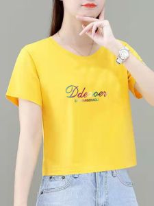 Womens Short Sleeve T-Shirt High Waist round Neck Slim Fit Summer Casual Versatile Two-Piece Set High Quality Brand New 2024