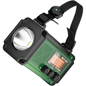 Solar Crank Radio Flashlight High Brightness Multifunctional Rescue Survival Equipment