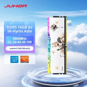 JUHOR RGB หน่วยความจํา DDR5 16GB 6800MHz Gaming Memoria Ram