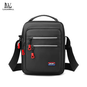 LouisWill Mens Shoulder Bag Fashion Waterproof Large Capacity Reflective C asual Crossbody Bag Outdoor Travel Portable Handbag Business Bag