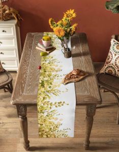 Spring Oil Painting Floral Table Runner Practical & Durable Universal Table Runner for Home Kitchen & Party