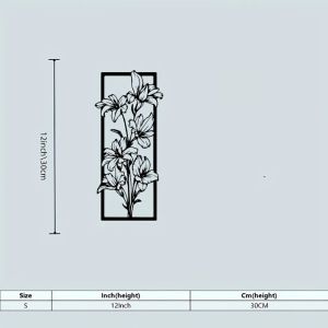 CIFbuy | Vintage Lily Metal Wall Art Weather-Resistant Iron Mural for Indoor Outdoor Retro Decor
