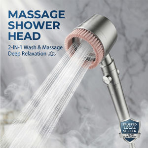 Ultimate Home Spa Shower Head with Built-in Water Filter 5 Modes Silicone Massage Brush High Pressure Handheld Shower