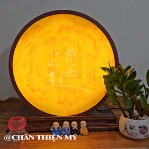Đèn Thờ Hào Quang Trúc Chỉ In Bát Nhã Tâm Kinh Trang Trí Phòng Thờ Bàn Thờ Treo Cùng Tượng Phật TC-HQ-233