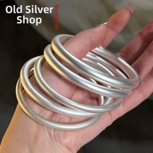 Wuyue Old Silver |999 Sterling Silver Ancient Style Solid Bangle