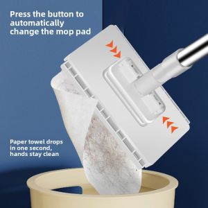 Automatic Dust Removal Face Wash Towel Clamp off Home Use Lazy Person No Hand Wash Reusable Flat Mop Coral Fleece Material