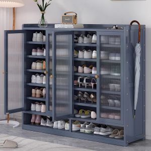 Indoor Doorway Simple Dustproof Large Capacity Multi-layer Shoe Rack Wooden Material Living Room Storage Organizer