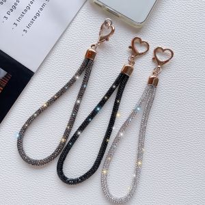 Glitter Rhinestone Phone Lanyard Phone Crystal Wrist Straps Keychain Hanging Anti-lost Rope Bling Bling Hanging Cord