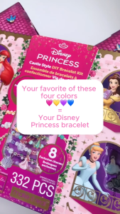 Make It Real: Disney Princess: Castle Style DIY Bracelet Kit - 332 pcs Jewelry Set Create 12 Bracelets 8 Exclusive Charms Girls & Kids Ages 6+