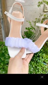 SANDAL 55 PHÂN QUAI NHÚN MÀU TRẮNG