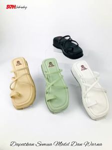 SOUJIALUN Sandal Wanita Musim Panas 2023 Sepatu Sandal Musim Panas Luar Ruangan Tali Sempit Wanita Sandal Hak Tinggi Sandal Flip Flop Mujer