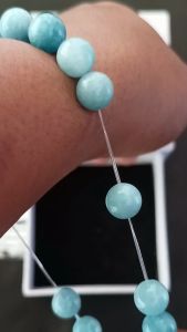 Blue Jade /Howlite Bracelet for Wealth Healing & Good Fortune Country Source Russia Zodiac sign Pisces (Cleansed and Blessed)