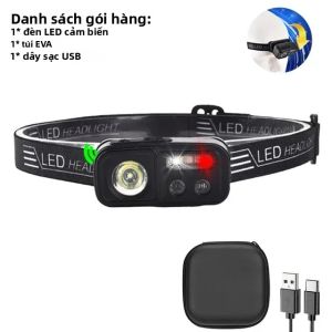 Cao Mạnh Mẽ LED Cảm Ứng Đèn Pha USB Sạc XPE + COB Đèn Pin Chống Nước Tìm Kiếm Đèn Cắm Trại Câu Cá