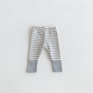 Autumn Newborn Infant Baby Boy Girls Candy Color Leggings Splice Striped Pants Fashion Baby Clothing