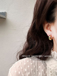 Minimalist Salt Series round Arc Mosquito Coil Tray Earrings Luxury Sensation Bone Earrings Fashionable Geometric Design for Women