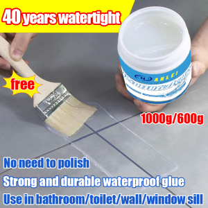 【Free brush】Transparent Water proof Glue 1000g super waterproof glue Suitable for waterproofing and leak-proofing in bathrooms walls windows and gaps sun-proof and anti-slip wear-resistant and aging-resistant water proofing sealant tile paint