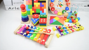 7 in 1 Wooden Educational Toy Gift Set Shape Sorter Wooden Toys for Kids Boy And Girls Educational Toys Blocks Puzzle