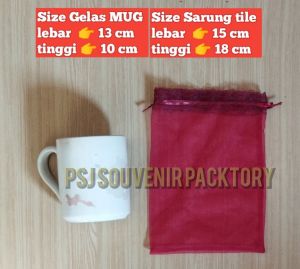Sarung tile souvenir untuk mug zar & mangkok apel/isi 50 pcs