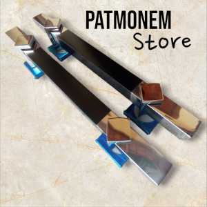 Handle gagang pintu kotak minimalis hitam glosy bahan full stenlistell