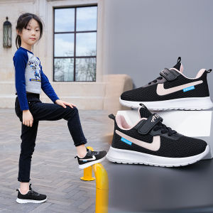 ABC Girls Shoes Lightweight Breathable Mesh Sports Sneakers for Children Pink Summer Autumn Season Universal Use Slip-On Style