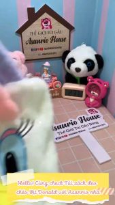 🌸Sẵn+Video🌸 Túi Xách Vịt Donald Size Lớn đính nơ có dây đeo chéo dễ thương - Túi gấu bông ASANRIO HOUSE