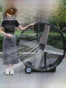 Kannrui Industrial Fan High Power Commercial Use Large Size Oscillating Standing Bull Horn Shaped Ventilator for Removing Formaldehyde