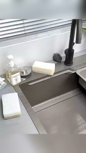 Carbon Steel Sink Drain Rack Drainage Basket & Rod Included Kitchen & Bath Organizer Stores Soap Sponges Cloths Sturdy Rust-Resistant Space-Saving Good Drainage