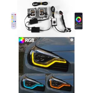 Angel Eyes RGBW multicolor LED Module For 2022-2024 BMW 2 series G42 M2 G87 DRL daytime running lights RGB CRed Blue Lights