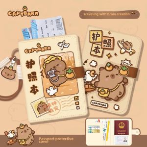 Portable Travel Document Storage Bag Cute Boarding Pass Card Holder Protective Cover for Passport Compact Size Organizer