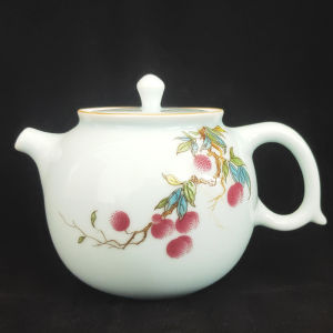 Antique Style Ceramic Tea Pot Single Bowl Home Tea Set Brewing Device Qingbai Glazed Li Hua Full Branch Prosperous Pot