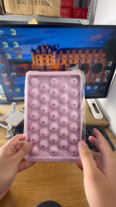 Khay Đựng Đá 33 Lỗ Tròn Có Nắp Đậy – Tiện Lợi Không Đổ Nước Khi Di Chuyển