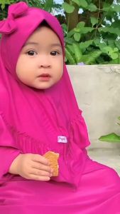 Gamis Zahra Polos - gamis aqiqah bayi perempuan - set gamis anak polos - setelan dress anak bayi - gampol anak perempuan